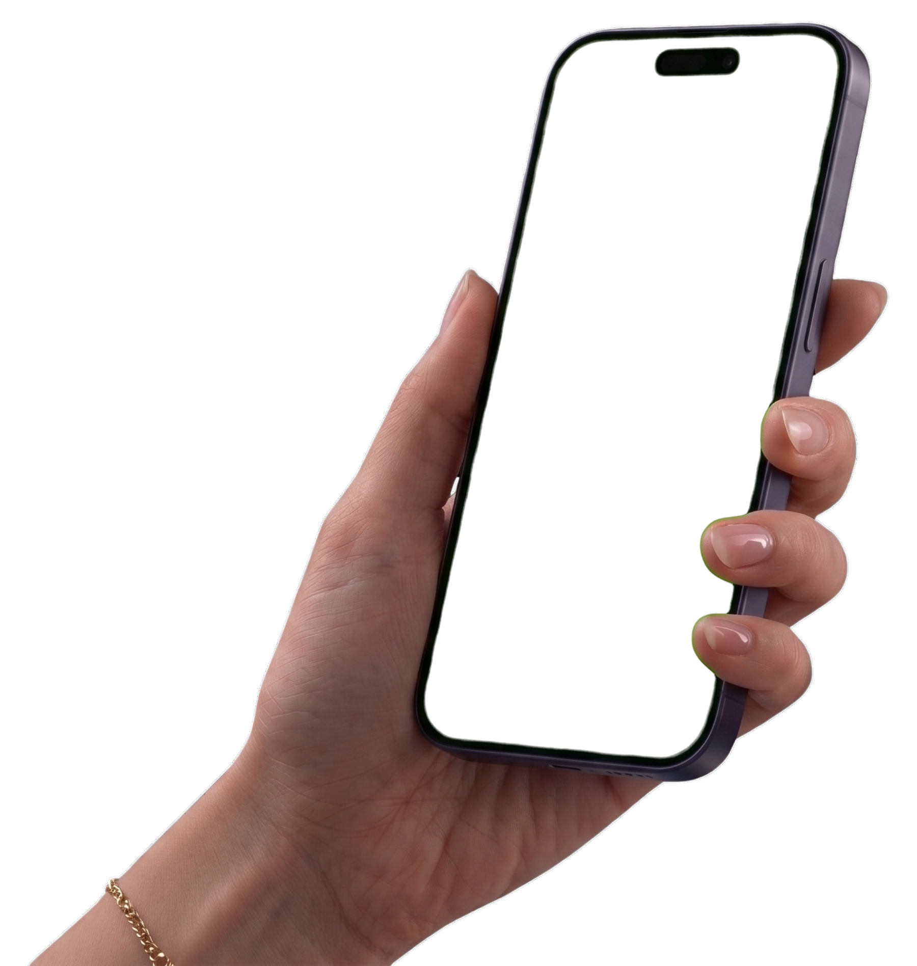 Hand holding a phone showing a personalized BLACKCARD profile