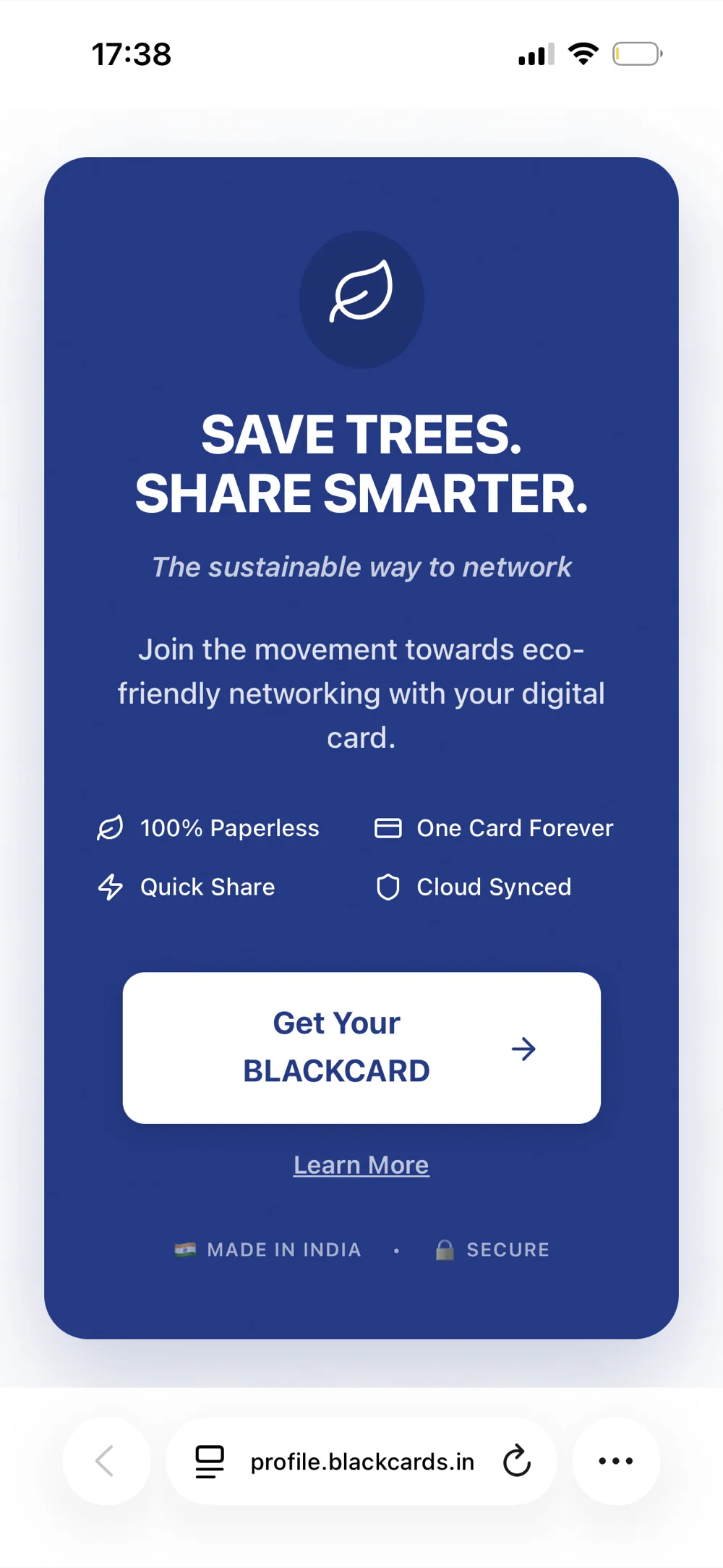Profile call to action